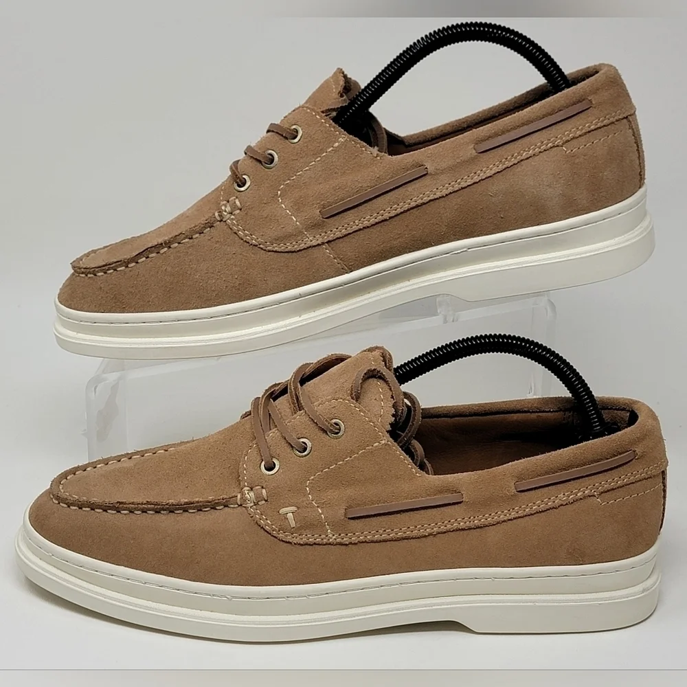 Ted Baker London Men's Low Top Suede Boat Shoes  US 9 EU 42 Sand Lace Up New